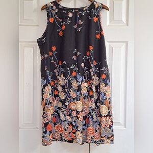 Floral Embroidered Sleeveless Midi Dress